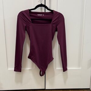 Abercrombie & Fitch Burgundy Long Sleeve Bodysuit